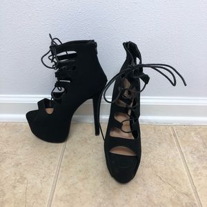 Black Lace Up Platforms